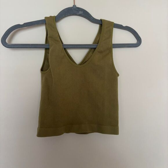 Together Women's Green and Khaki Crop-top - Picture 3 of 4